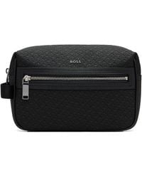 BOSS - Bonded Leather Toiletry Bag - Lyst