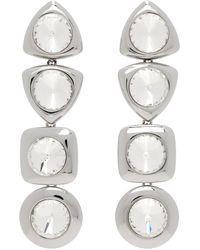 Area - Boucles d'oreilles pendantes argentées à ornements en verre taillé - Lyst