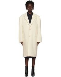 Lemaire - Off-white Chesterfield Coat - Lyst