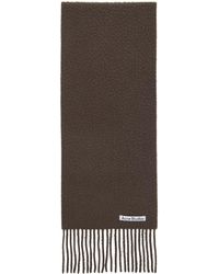 Acne Studios - Taupe Wool Fringe Scarf - Lyst