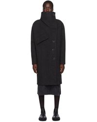 Acne Studios Black Ciara Boiled Wool Coat - Gray