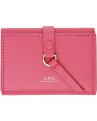 A.P.C. - . Pink Noa Trifold Simple Wallet - Lyst