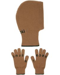 Sacai - Ensemble de gants et passe-montagne s à logo en tricot jacquard - Lyst
