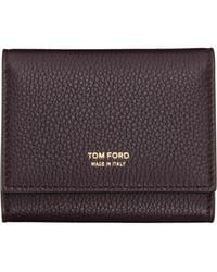 Tom Ford - Burgundy Soft Grain Leather Slim Card Holder - Lyst