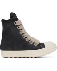 Rick Owens - Baskets Rembourrées Noires À Laçage Surdimensionné - Lyst