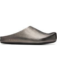 Marni - Gunmetal Fussbett Sabot Slip-on Loafers - Lyst