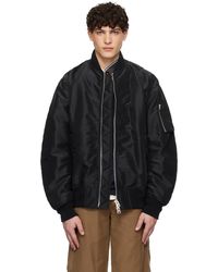 Sacai - ブラック ナイロンツイル ボンバージャケット - Lyst
