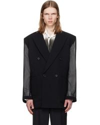 Louis-Gabriel Nouchi - 4-Button Double-Breasted Sheer Blazer - Lyst