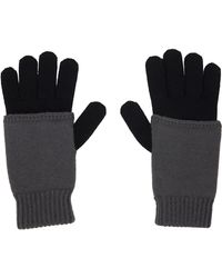 MM6 by Maison Margiela - Two-Tone Knit Gloves - Lyst