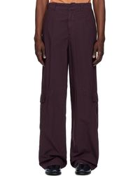 Dries Van Noten - パープル ルーズ オーバーダイ カーゴパンツ - Lyst