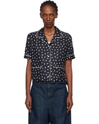 Moschino - All Over Small Goose Print Silk Twill Blouse - Lyst