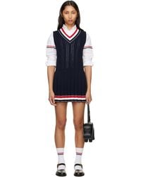 Thom Browne - Cricket Rwb Stripe Baby Ladder Cable Minidress - Lyst