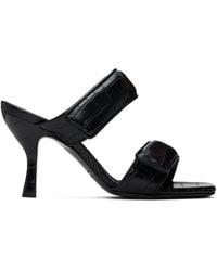 Gia Borghini - Giaborghini Black Perni 03 Croc Heeled Sandals - Lyst