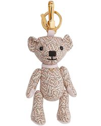 Burberry Pink Leather Monogram Thomas Keychain