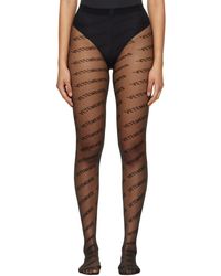 Vetements - Wolfordエディション ブラック モノグラム ロゴ タイツ - Lyst
