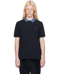 Fred Perry - F perry polo bleu marine à motif graphique - Lyst
