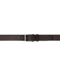 BOSS - Ceinture Brune En Cuir À Boucle À Logo Gravé - Lyst