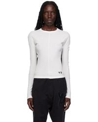Y-3 - White Fitted Long Sleeve T-shirt - Lyst