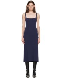 STAUD - Navy Paityn Midi Dress - Lyst