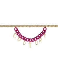Versace - Pink & Gold Charms Chain Belt - Lyst