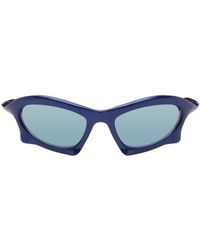 Balenciaga - Blue Bat Rectangle Sunglasses - Lyst