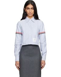 Thom Browne - Oxford Armband Cropped Round Collar Shirt - Lyst