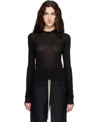 Rick Owens - Tower Cropped Rib Ls Hoodie - Lyst