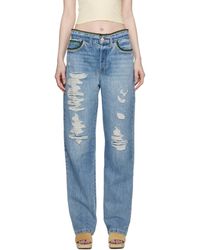 FRAME - Blue Julia Sarr-jamois Edition baggy Low Rise Straight Jeans - Lyst