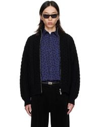 vowels - Cable Knit Zip Up Sweater - Lyst
