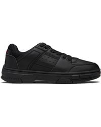 HUGO - Faux-Leather Mesh Trims Sneakers - Lyst