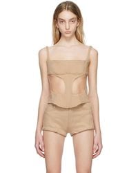 Mugler - Ssense Exclusive Beige Tank Top - Lyst