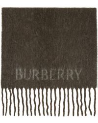 Burberry - Écharpe brune à image à emblème du cavalier - Lyst