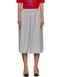 Comme des Garçons - Wool Tropical Colour Stripe Midi Skirt - Lyst