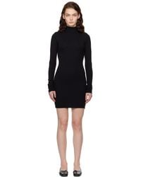 ÉTERNE - Robe Courte À Manches Longues Noire À Col Roulé - Lyst