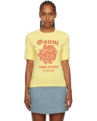Ganni - T-shirt en coton à imprimé graphique - Lyst