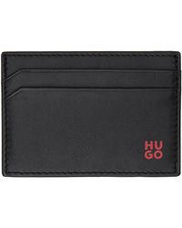 HUGO - Porte-cartes noir à logo modifié - Lyst