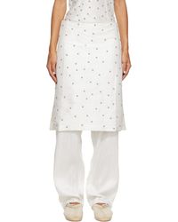 RESCHA - Ssense Exclusive Agarra Embroidered Midi Skirt - Lyst