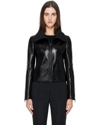 Courreges - High Collar Croc-Embossed Vinyl Jacket - Lyst