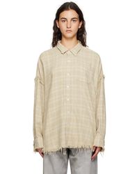 R13 Off white Blue Shredded Shirt in Natural Lyst UK