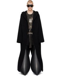 Rick Owens - Manteau Long De Style Peignoir Noir À Capuche - Lyst