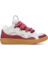 Lanvin - Off- & Curb Leather Sneakers - Lyst