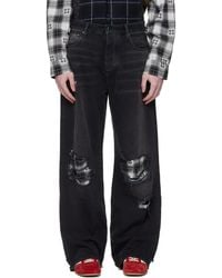 Amiri - Flannel Repair Baggy Jeans - Lyst