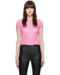 Alexander Wang - Pink Semi-sheer T-shirt - Lyst
