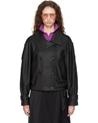 Acne Studios - Cropped Leather Jacket - Lyst