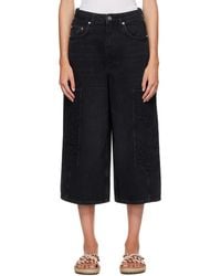 Ganni - Cropped Cargo Jeans - Lyst
