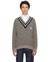 Maison Kitsuné - Beige Bold Fox Head Crafty Sweater - Lyst