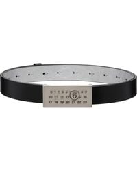 MM6 by Maison Margiela - Numeric Buckle Leather Belt - Lyst