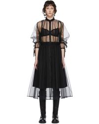 Noir Kei Ninomiya ブラック チュール アッパー シャツ ドレス