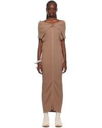 MM6 by Maison Martin Margiela - Brown Off-the-shoulder Maxi Dress - Lyst