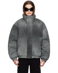 Acne Studios - Gray Garment-dyed Puffer Jacket - Lyst